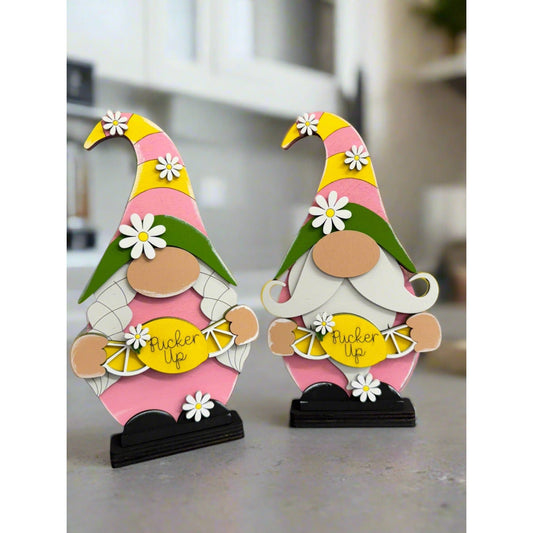 Lemonade Gnomes Summer Shelf Sitter Both