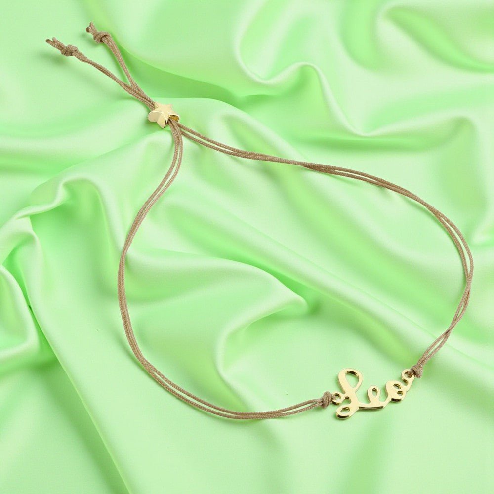 LEO Zodiac Cord Bracelet Gold - July 21 - August 22 - Nifty Decor & More