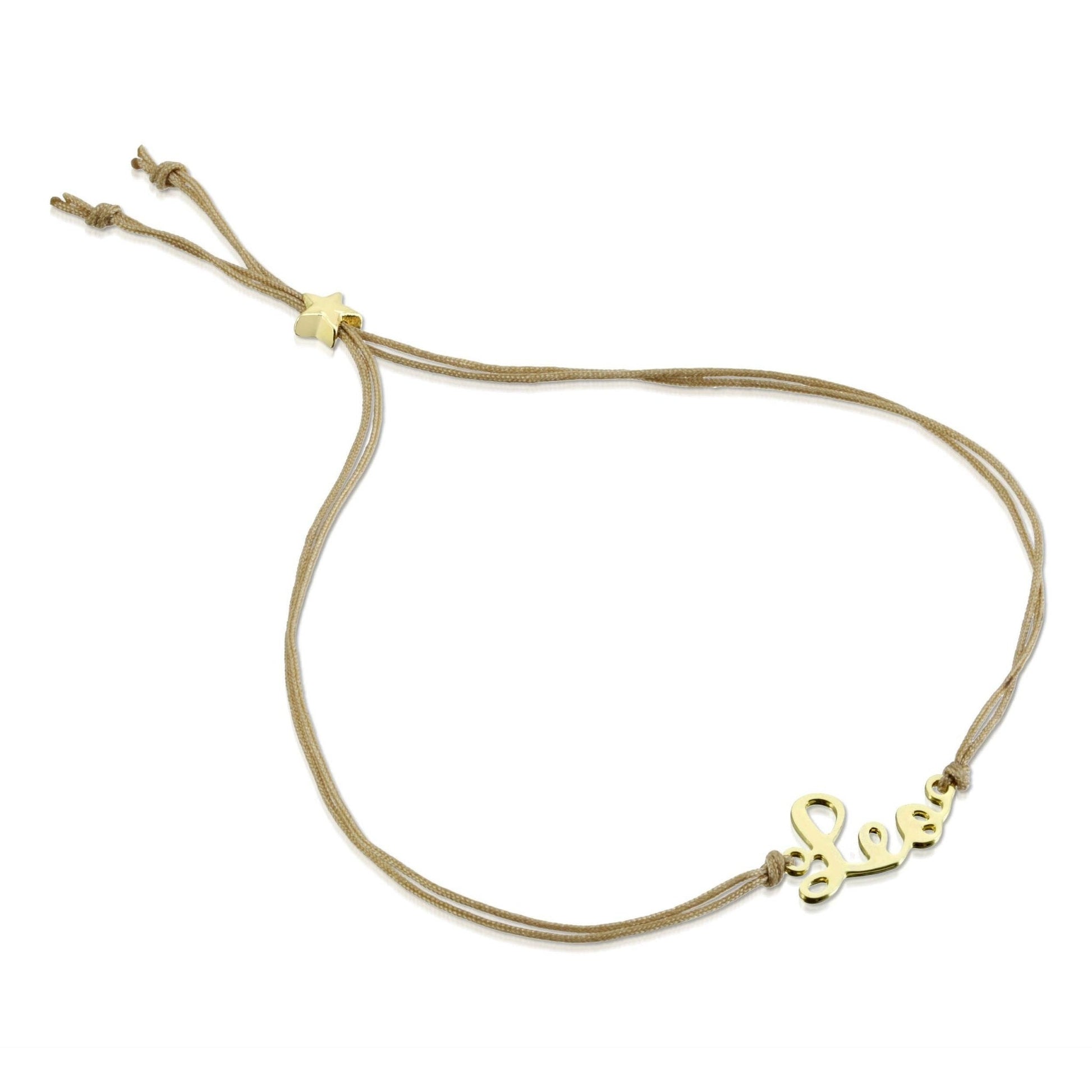 LEO Zodiac Cord Bracelet Gold - July 21 - August 22 - Nifty Decor & More