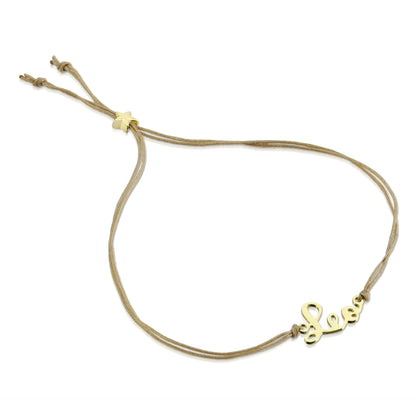 LEO Zodiac Cord Bracelet Gold - July 21 - August 22 - Nifty Decor & More