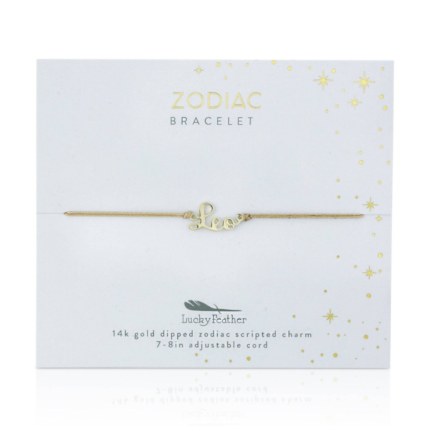 LEO Zodiac Cord Bracelet Gold - July 21 - August 22 - Nifty Decor & More