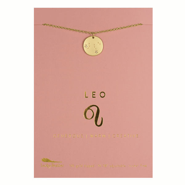 LEO Zodiac Necklace - Gold - (July 23 - Aug 22) - Nifty Decor & More