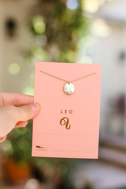 LEO Zodiac Necklace - Gold - (July 23 - Aug 22) - Nifty Decor & More