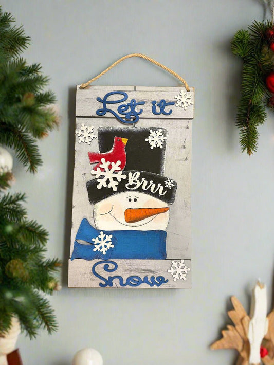 Let It Snow Pallet Sign Hanger - Nifty Decor & More