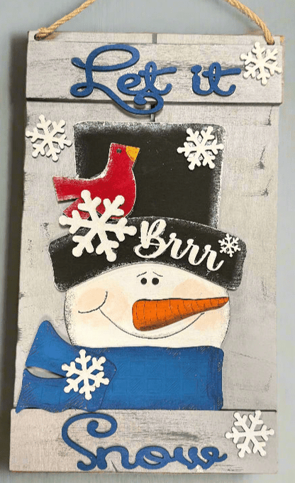 Let It Snow Pallet Sign Hanger - Nifty Decor & More
