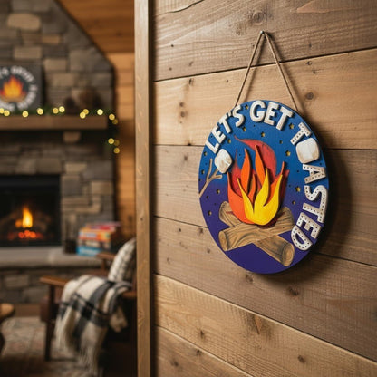 Let’s Get Toasted Campfire Sign - Nifty Decor & More