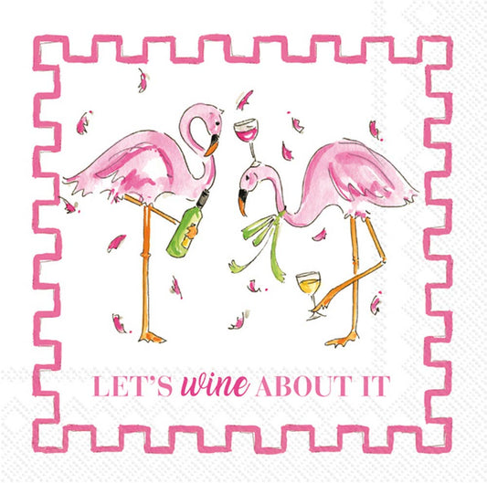 Let's Wine About It Paper Cocktail Napkins, Humorous Wine Party Decor, Disposable Napkins for Entertaining, Fun Wine Lover Gift Pack of 20 Cocktail Napkins