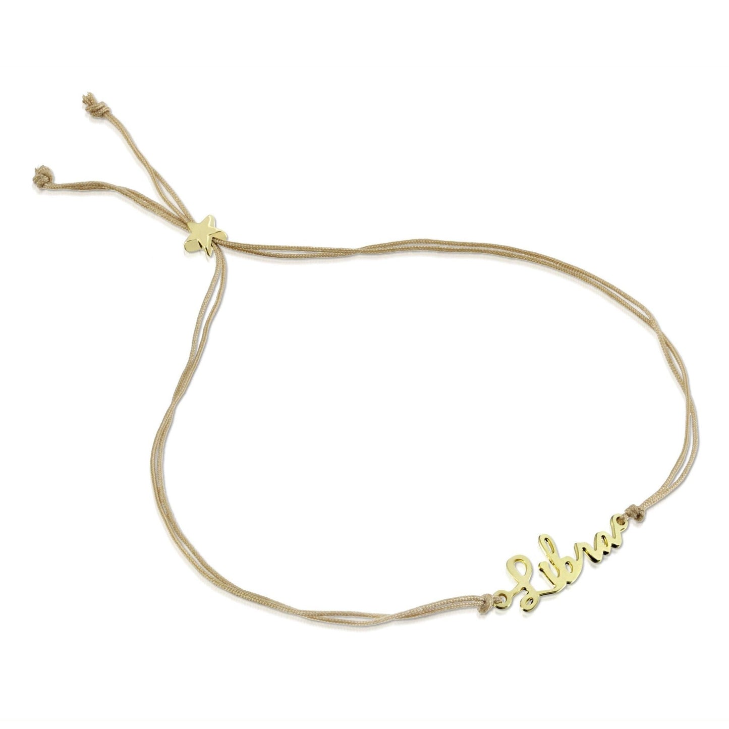 LIBRA Zodiac Cord Bracelet Gold - September 23 - October 22 - Nifty Decor & More