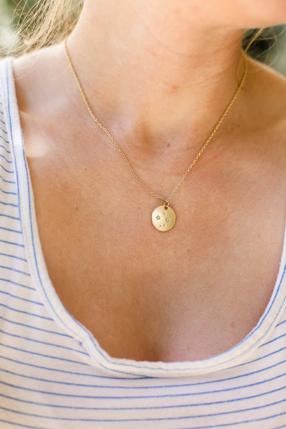 LIBRA Zodiac Necklace - Gold - (Sept 23 - Oct 22) - Nifty Decor & More