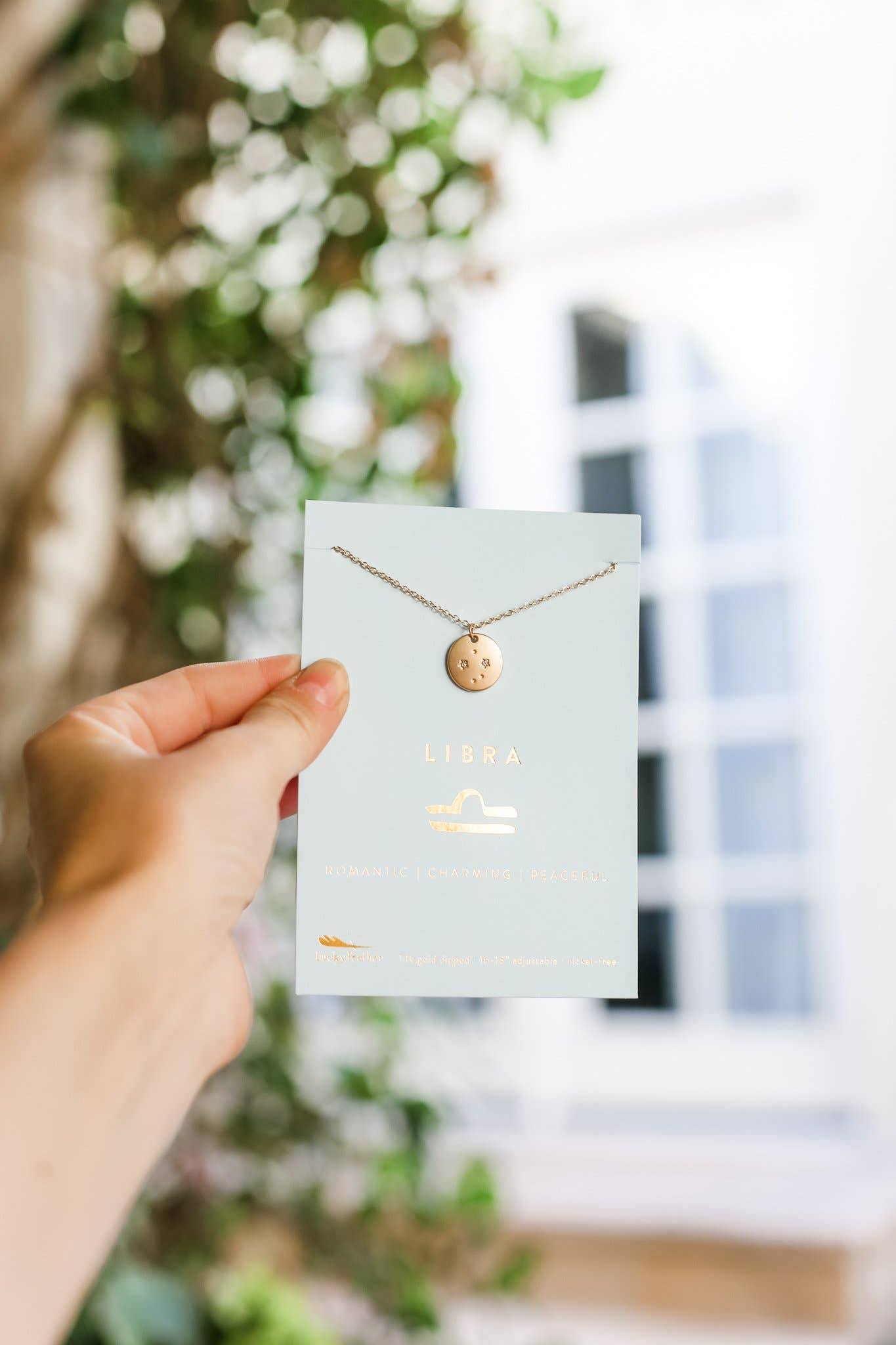 LIBRA Zodiac Necklace - Gold - (Sept 23 - Oct 22) - Nifty Decor & More
