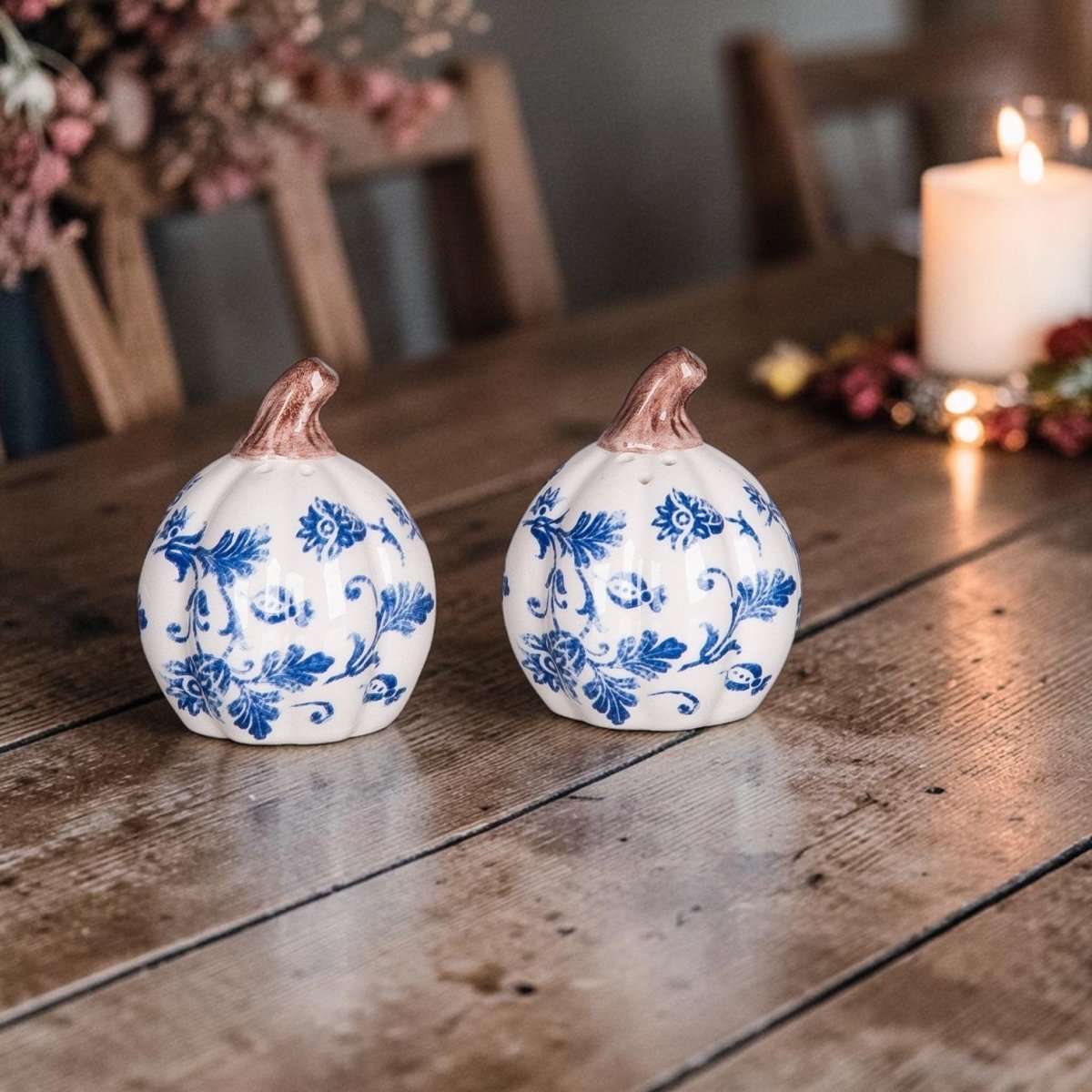 Light Blue Pumpkin Salt and Pepper Shaker Set, Charming Kitchen Decor, Perfect Cooking Companion, Unique Housewarming Gift - Nifty Decor & More