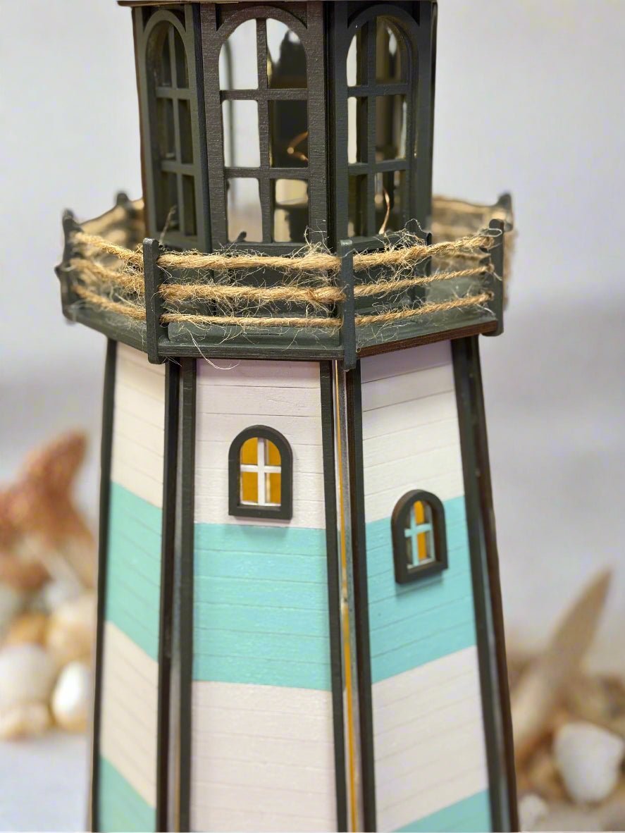 Lighthouse with Lights: Ocean Decor, Sea Life Inspired, Coastal Home Accent, Nautical Table Decoration, Beach House Decor - Nifty Decor & More