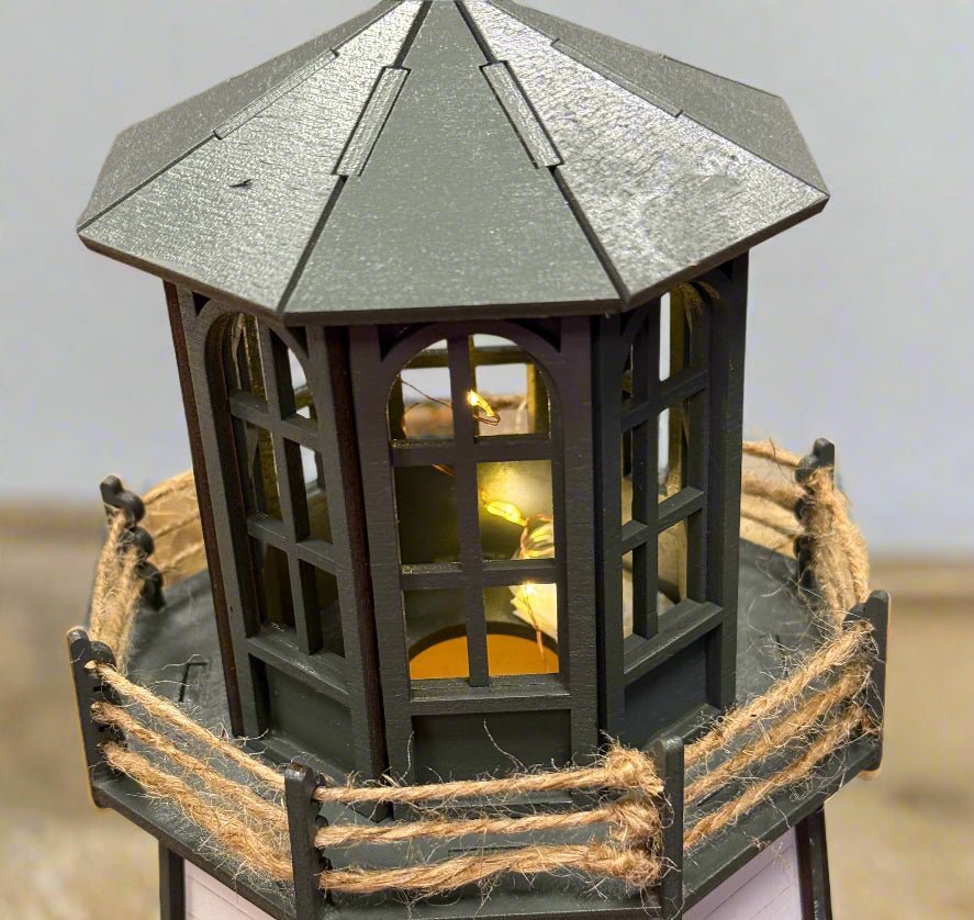 Lighthouse with Lights: Ocean Decor, Sea Life Inspired, Coastal Home Accent, Nautical Table Decoration, Beach House Decor - Nifty Decor & More
