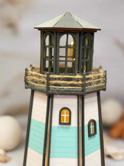 Lighthouse with Lights: Ocean Decor, Sea Life Inspired, Coastal Home Accent, Nautical Table Decoration, Beach House Decor - Nifty Decor & More