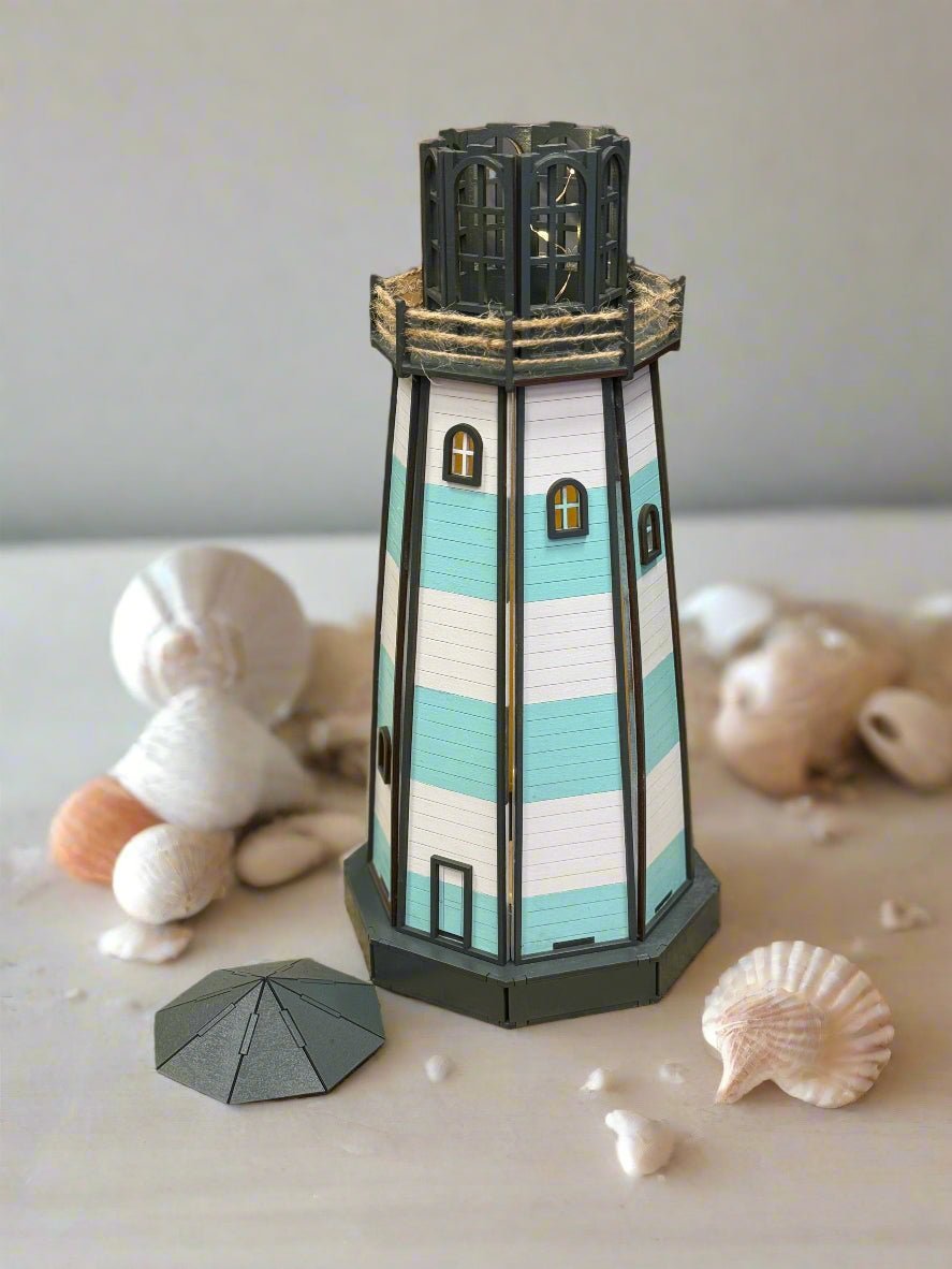 Lighthouse with Lights: Ocean Decor, Sea Life Inspired, Coastal Home Accent, Nautical Table Decoration, Beach House Decor - Nifty Decor & More