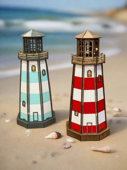 Lighthouse with Lights: Ocean Decor, Sea Life Inspired, Coastal Home Accent, Nautical Table Decoration, Beach House Decor - Nifty Decor & More