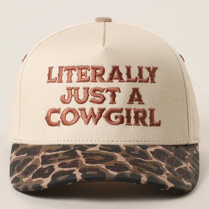 Literally Just A Cowgirl Leopard Trucker Hat - Nifty Decor & More