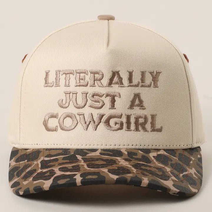 Literally Just A Cowgirl Leopard Trucker Hat - Nifty Decor & More