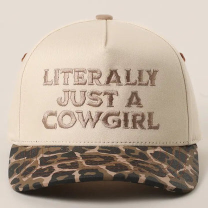 Literally Just A Cowgirl Leopard Trucker Hat - Nifty Decor & More