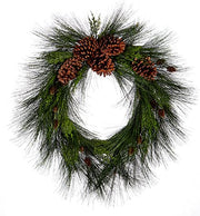 RAZ - 26" Long Needle Pine and Pinecone Wreath Christmas Wreath   