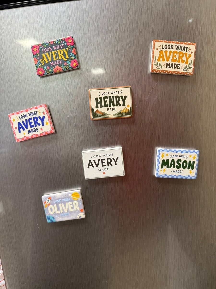 Look What (Name) Made Pedrsonalized Magnets - Nifty Decor & More