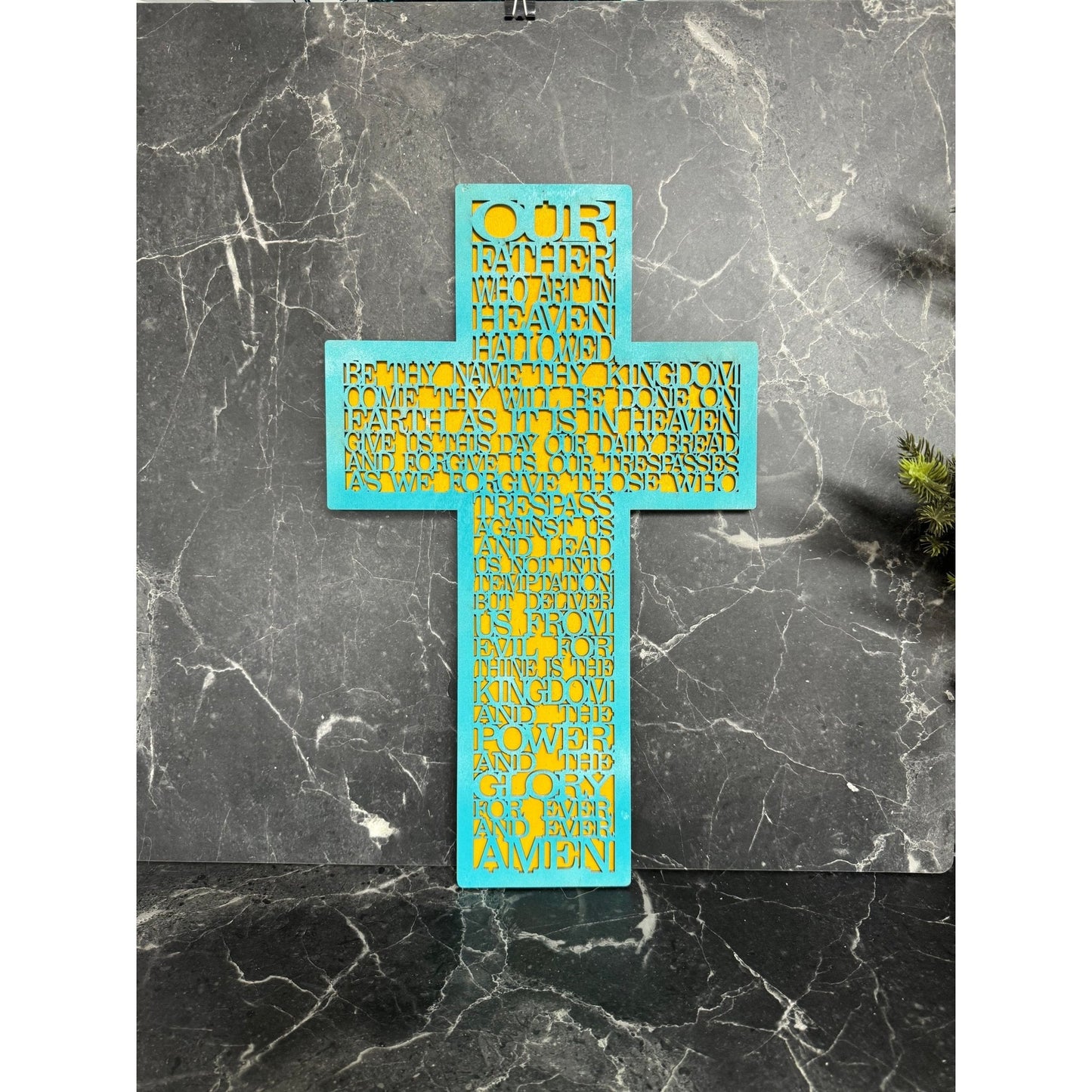 Lords Prayer Cross Wall Decor Christian Wooden Cross Wall Art - Nifty Decor & More
