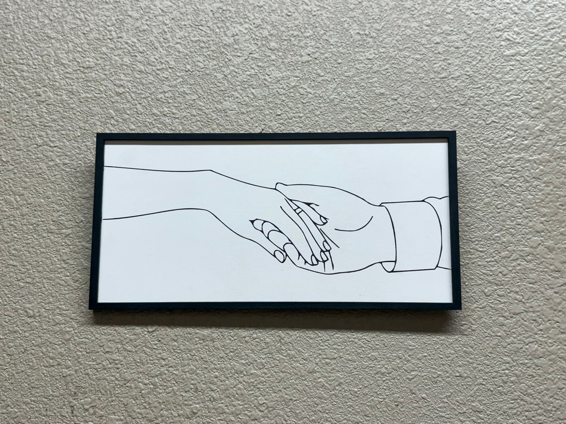 Love Wall Art Two Hands Holding, Sentimental Spouse Decor for Anniversary and Engagement Gift, Romantic Home Accent Decor