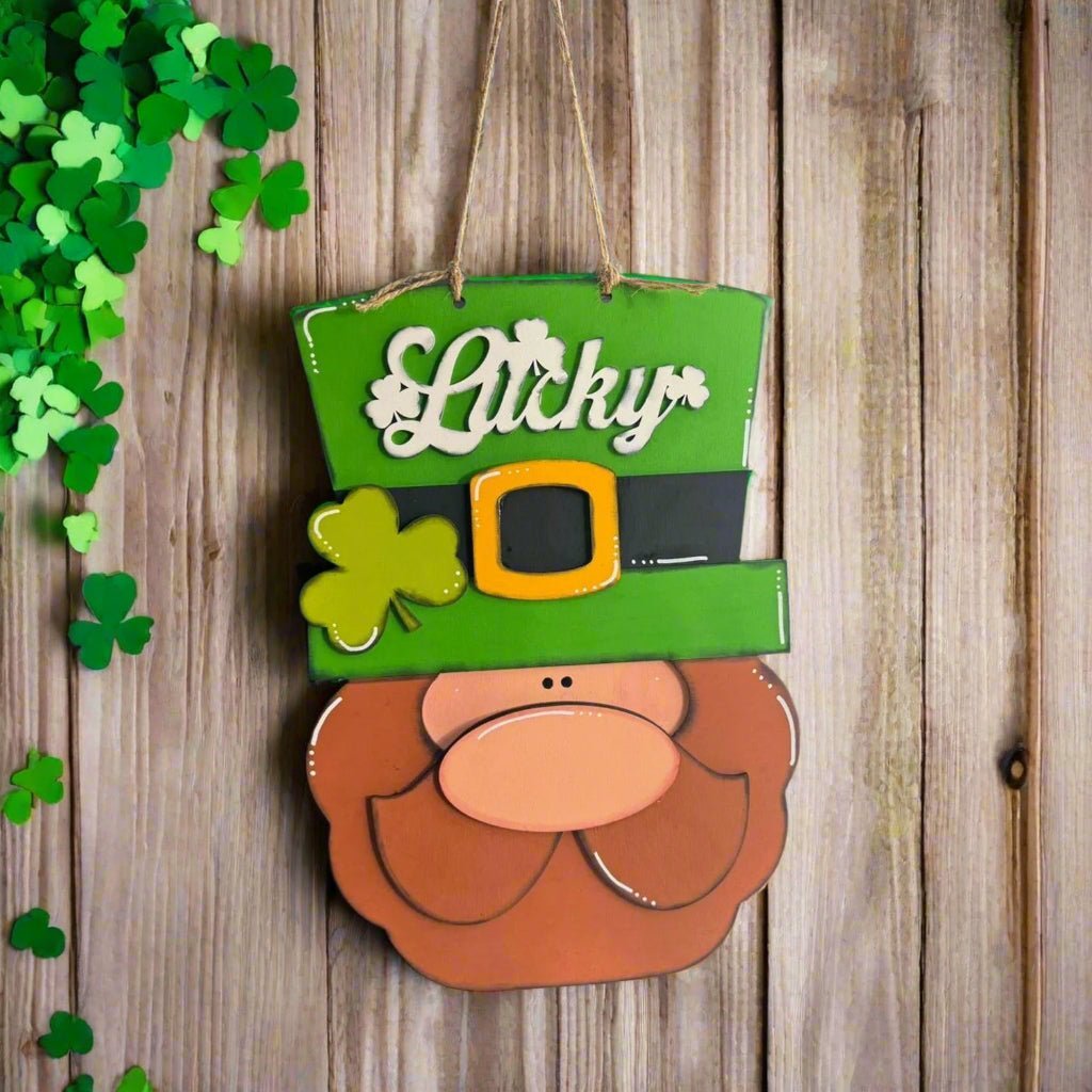 Lucky Leprechaun Hanger St Patricks Day Wall Decor Wooden Leprechaun Door Hanger - Nifty Decor & More