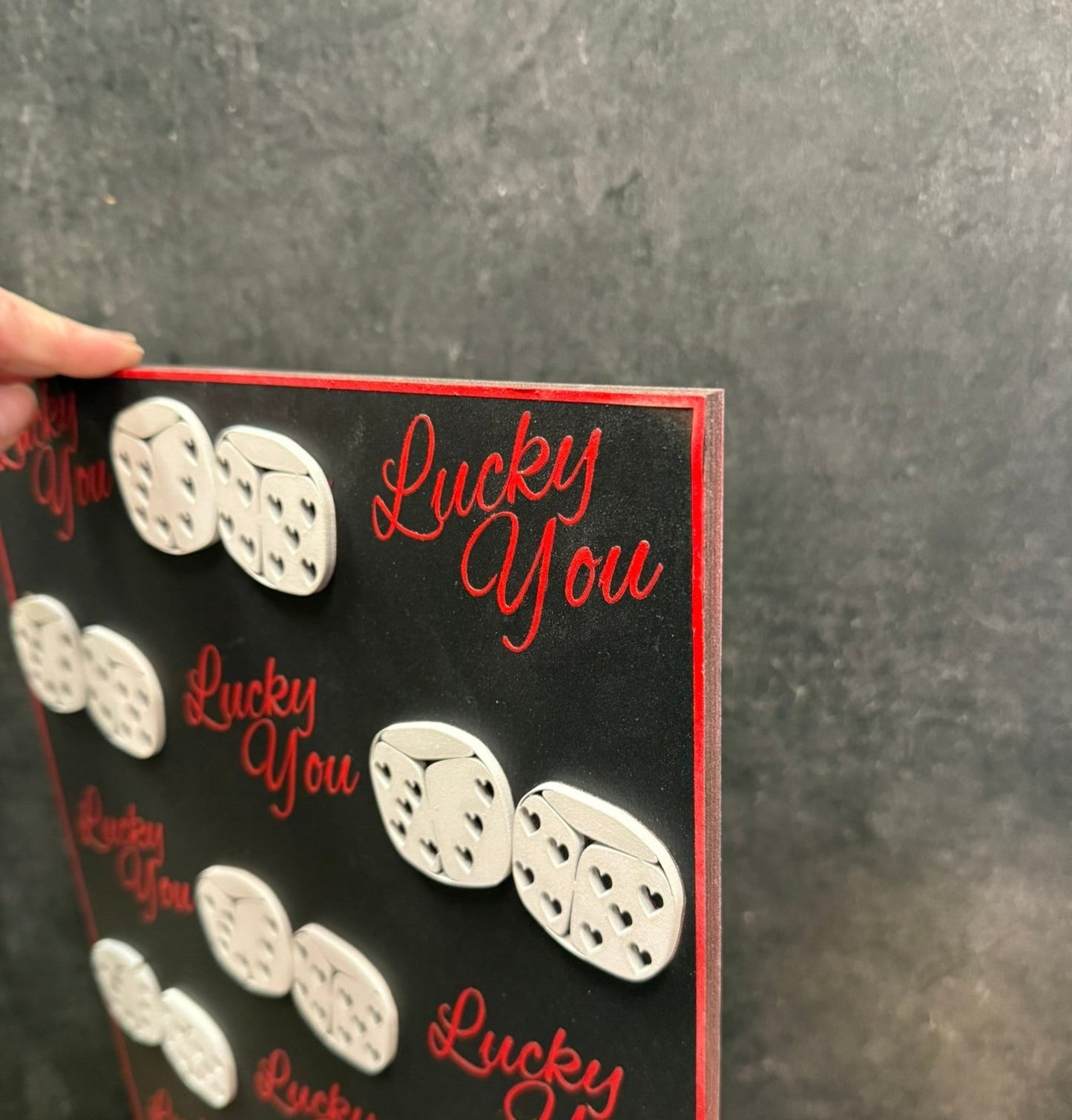 Lucky You Dice Wall Art, Fun Gaming Decoration for Unique Spaces or Gift, Celebrating Luck and Playful Spirit - Nifty Decor & More