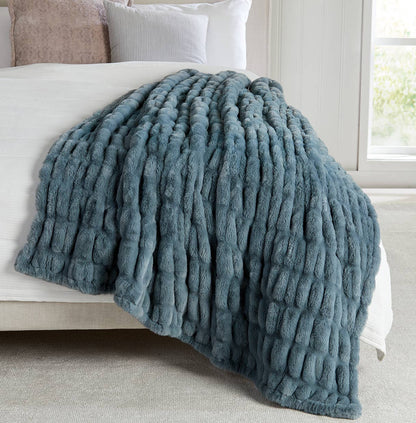 Luxury Heavyweight Ruched Throw Blankets 50" x 60"