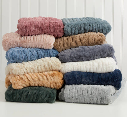 Luxury Heavyweight Ruched Throw Blankets 50" x 60"