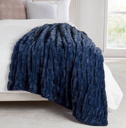 Luxury Heavyweight Ruched Throw Blankets 50" x 60"