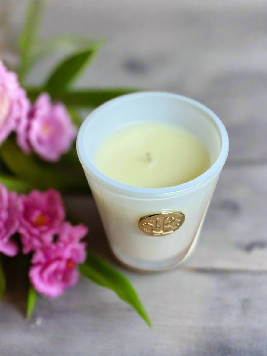 Magnolia and Jasmine 8 oz Designer Box Candle, Luxurious Floral Scent for Home Ambiance, Perfect Gift for Her Candle Holder