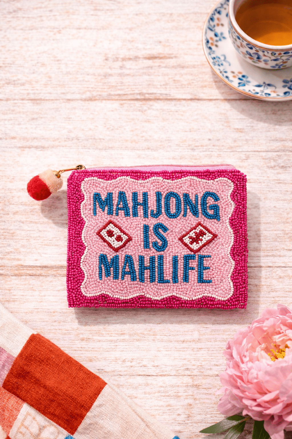 Mahjong Is Mahlife Beaded Coin Pouch - Nifty Decor & More
