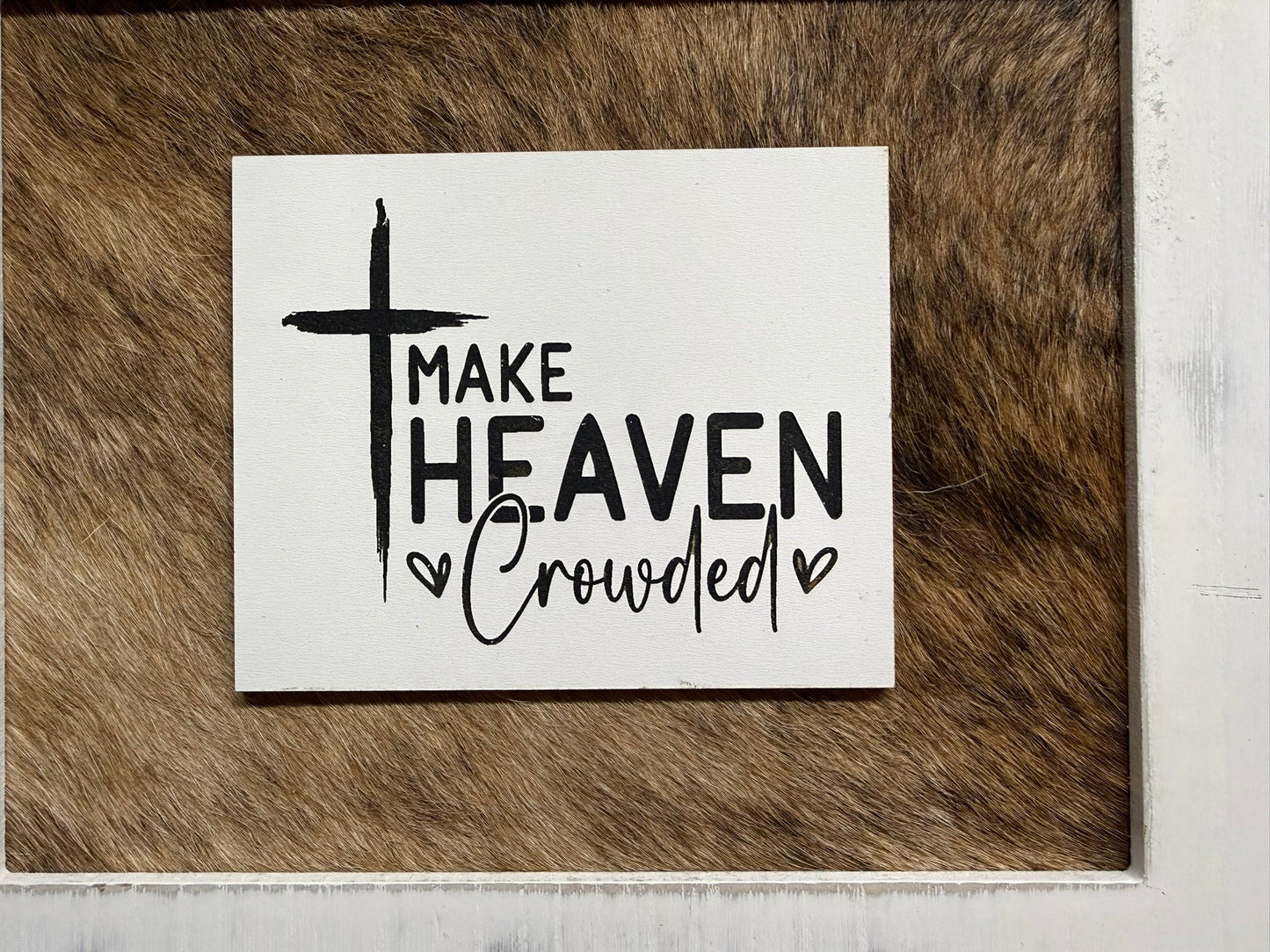 Make Heaven Crowded White Distressed Arched Wooden Wall Frame - Nifty Decor & More