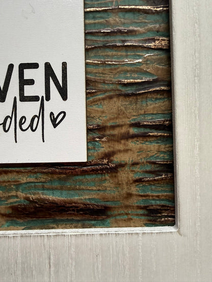 Make Heaven Crowded White Distressed Arched Wooden Wall Frame Rustic Wall Signs Chateau Turquoise Plated