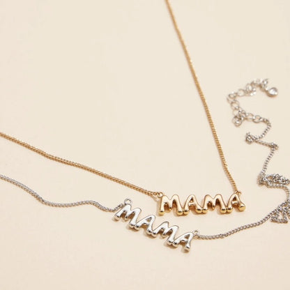 Mama Bubble Necklace, 18K White Gold Dip Chic & Girly Mom Necklace, Perfect Mother's Day Gift - Nifty Decor & More