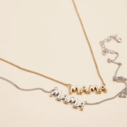 Mama Bubble Necklace, 18K White Gold Dip Chic & Girly Mom Necklace, Perfect Mother's Day Gift