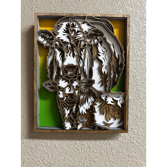 Mama & Calf Farmhouse Wall Decor Sunset