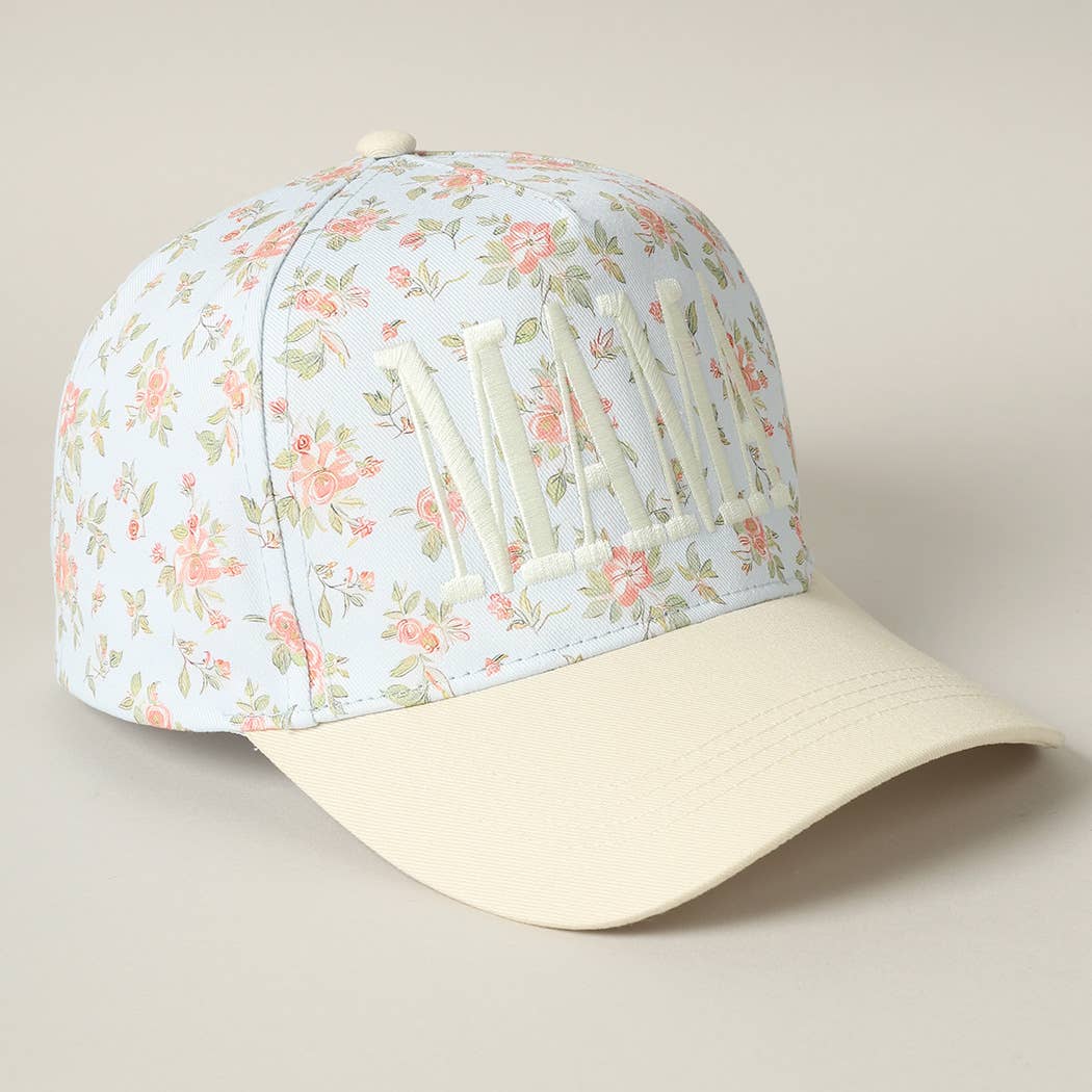 MAMA Embroidered Flower Pattern Trucker Hat - Nifty Decor & More
