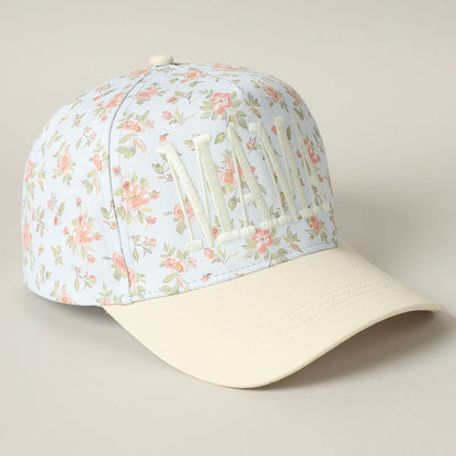 MAMA Embroidered Flower Pattern Trucker Hat - Nifty Decor & More