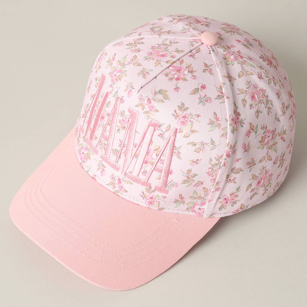 MAMA Embroidered Flower Pattern Trucker Hat - Nifty Decor & More