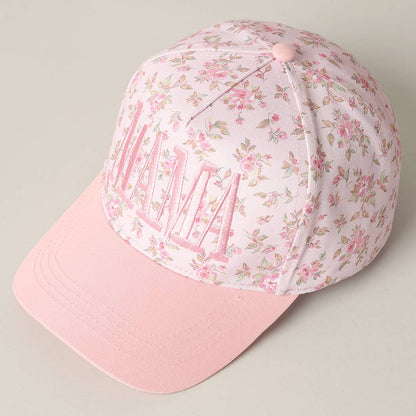 MAMA Embroidered Flower Pattern Trucker Hat - Nifty Decor & More