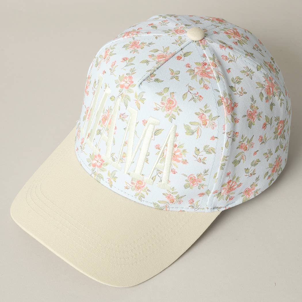 MAMA Embroidered Flower Pattern Trucker Hat - Nifty Decor & More