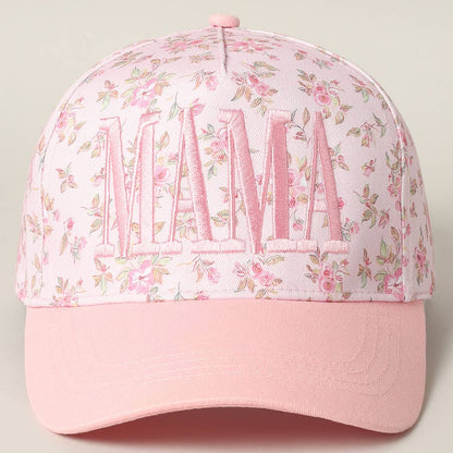 MAMA Embroidered Flower Pattern Trucker Hat - Nifty Decor & More