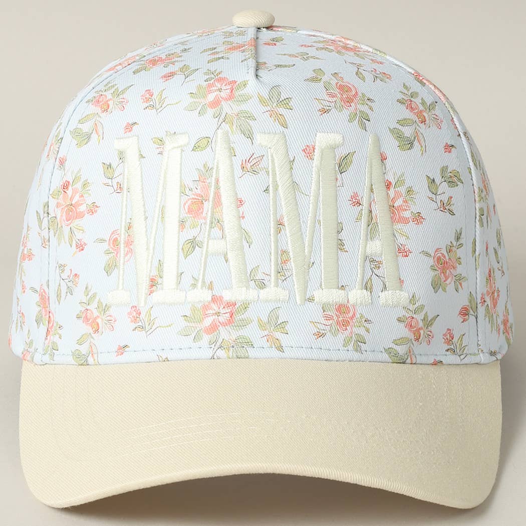 MAMA Embroidered Flower Pattern Trucker Hat - Nifty Decor & More