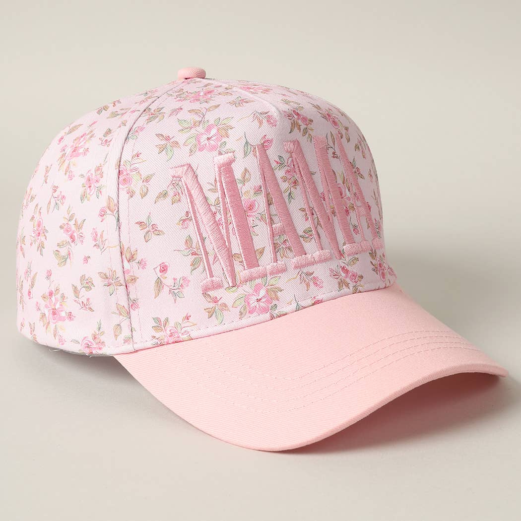 MAMA Embroidered Flower Pattern Trucker Hat - Nifty Decor & More