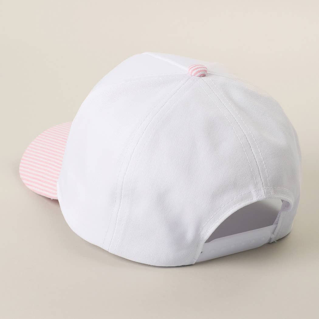MAMA Embroidered Patch Stripe Brim Trucker Hat - Nifty Decor & More