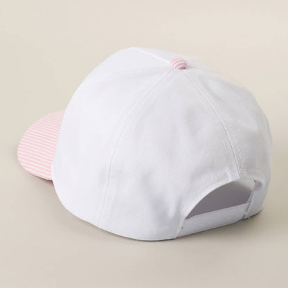 MAMA Embroidered Patch Stripe Brim Trucker Hat - Nifty Decor & More