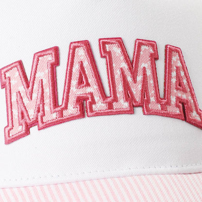 MAMA Embroidered Patch Stripe Brim Trucker Hat - Nifty Decor & More
